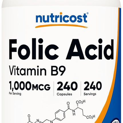 Nutricost Folic Acid (Vitamin B9) 1000 mcg, 240 Ca