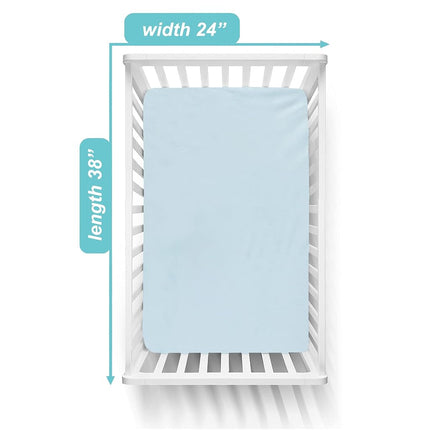 Sábana ajustable para cuna portátil/mini cuna de American Baby Company, chenilla extrasuave, azul, para niños y niñas