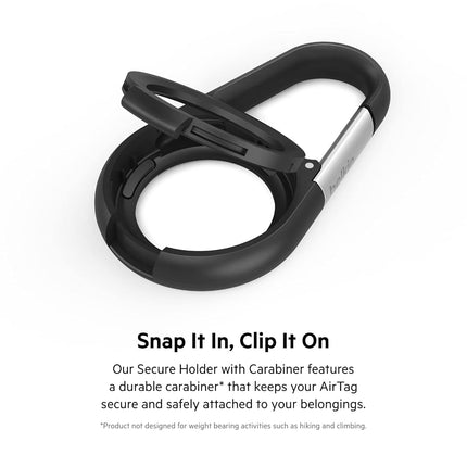 Belkin AirTag Case with Carabiner, Secure Holder Protective Cover for Air Tag with Scratch Resistance Accessory - (Black)