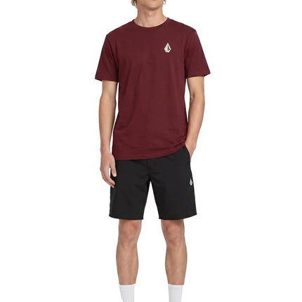Volcom Men's Blaquedout Short Sleeve Tee T-Shirt, Port, Medium