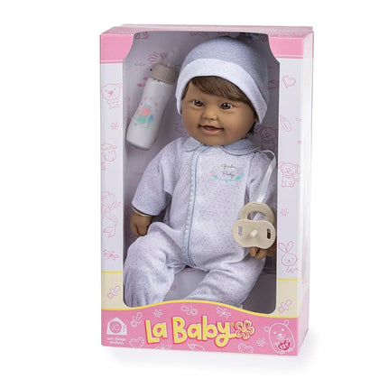 JC Toys 16" Soft Body Baby Doll with Down Syndrome/African American/Brown Hair/Magic Milk Bottle/Realistic & Inclusive