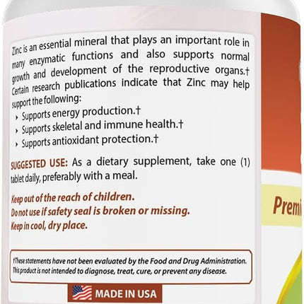 Best Naturals Zinc supplement as Zinc Gluconate 50mg 240 Tablets