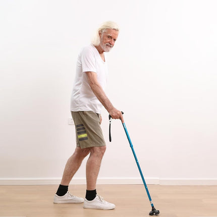 REHAND Walking Stick for Men & Women - Foldable, Adjustable, Lightweight, Self Standing Pivot Walking Stick, Soft Handle Grip, with Travel Bag, Walking Sticks for Seniors & Adults (Black)