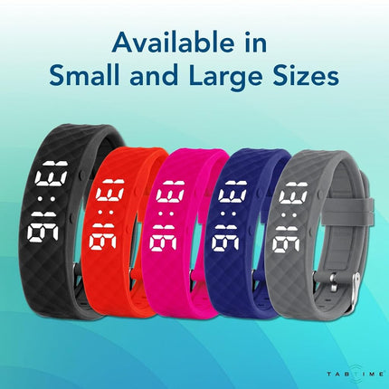 TabTime Vibrating Alarm Reminder Watch - with up to 10 Personal Alarms or Pill Reminders per Day, Pink, Small, Modern