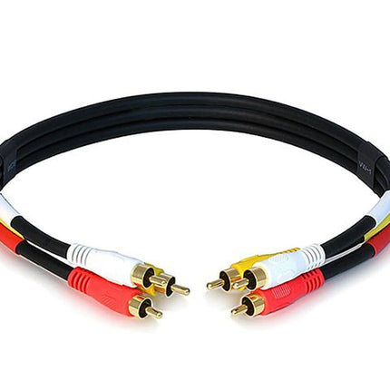 Monoprice 106026 1.5-Feet Triple RCA Stereo Video Dubbing Composite Cable
