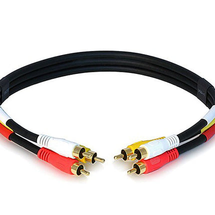 Monoprice 106026 1.5-Feet Triple RCA Stereo Video 
