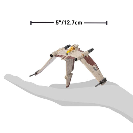 STAR WARS Micro Galaxy Squadron Caza Estelar V-19 Torrent - Vehículo de 12.7 cm con Alas Plegables y Estabilizador Vertical, más Figura Micro de 2.54 cm como Accesorio