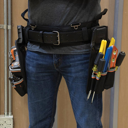 Klein Tools 55920 Tool Belt, Electrician Tool Belt for use with Modular Pouches from Klein Tools Click Lock Modular System, Size XL
