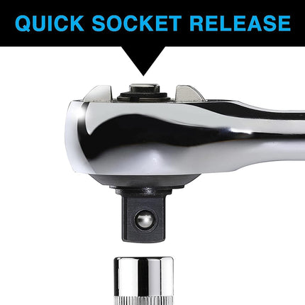 Zero Degree 38151 Ultra-Precise Gearless Ratchet – Nickel Plated High-Carbon Steel with ASME Certified Torque – Durable & Rust-Resistant – Used for Tight Spaces, 3/8" Drive