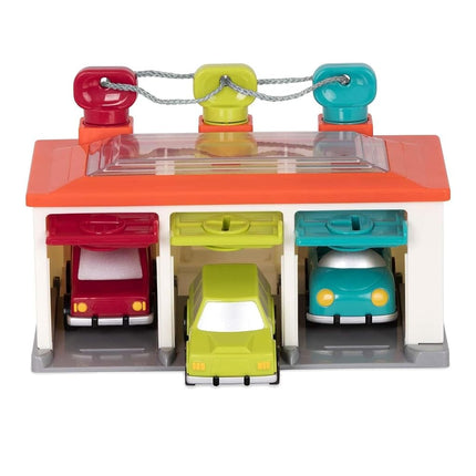 Battat 3-Car Garage, Color Sorting Push-and-Go Playset, Toddler