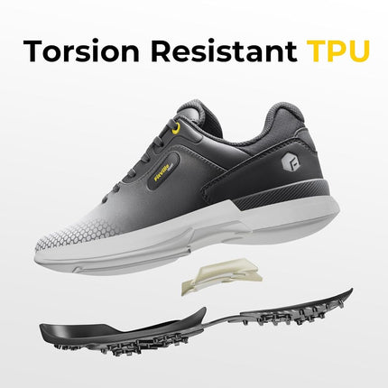 FitVille Men's Golf Shoes Extra Wide Grey