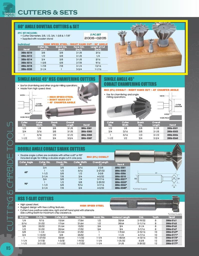 HHIP 2006-0214 3/4 Inch 60 Degree HSS Dovetail Cutter