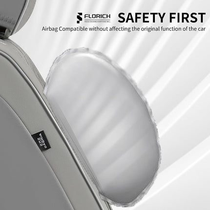 FLORICH Fundas para Asientos, Fundas de Asiento Delanteras de Piel Sintética para Automóvil, Fundas de Asiento de Coche de Lujo Impermeables, Protector de Asiento Universal para la Mayoría de Coches, SUV, Camiones, Gris
