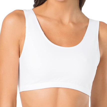 Fruit of the Loom Women's Built Up Tank Style Sports Bra, Black/White/Heather Grey, 48