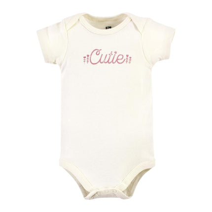 Hudson Baby Unisex Bebé Algodón Bodysuits, Little Love Flowers Paquete de 5, 6-9 Meses, Little Love Flowers Paquete de 5, 6-9 Meses