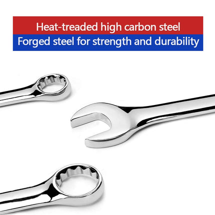 SPEEDWOX Small Wrench Set, 4mm-11mm, 5/32-7/16 Inch, Angled Box End, High Carbon Steel, 2 Mini Wrenches, 2 Metric Wrenches, Storage Pouches