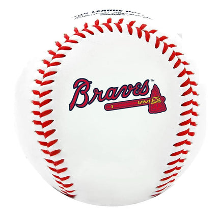 Rawlings MLB Atlanta Braves Team Logo Baseball, Official, White