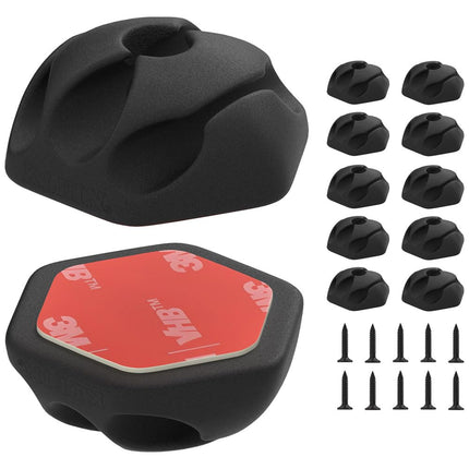 Cable Clips, Self-Adhesive 3-Slot Cable, Cord Management Mounting Clips, Optional Screw for Permanent Mounting, 10-Pack Klein Tools 450-410
