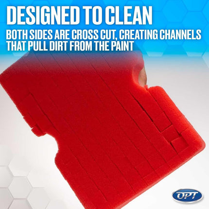 Optimum Big Red Sponge - Original BRS - Large Professional Detailing Sponge for Rinseless and Traditional Car Wash