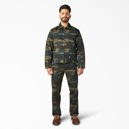 Dickies Men's Insulated Eisenhower Front-Zip Jacket, Hunter Green Camo, Small