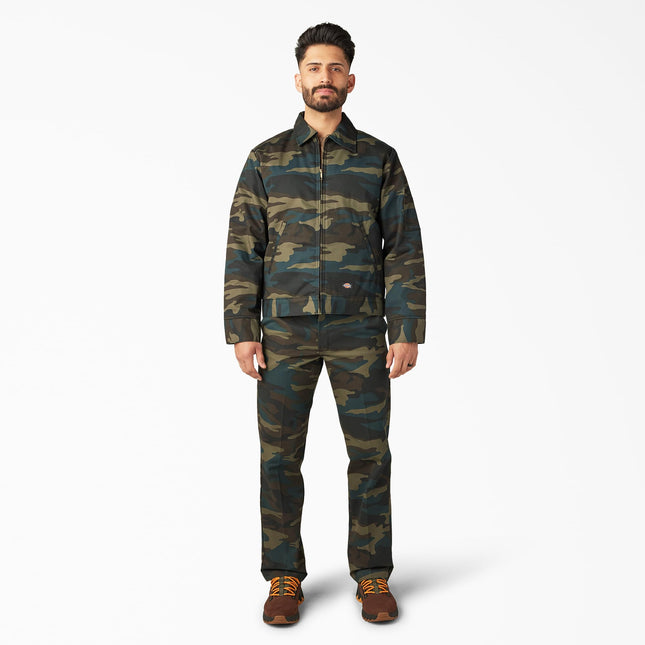 Dickies Men's Insulated Eisenhower Front-Zip Jacket, Hunter Green Camo, Small