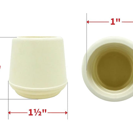 Shepherd Hardware 8617E 1-Inch Inside Diameter Rubber Chair Leg Tips, 40-Pack, White