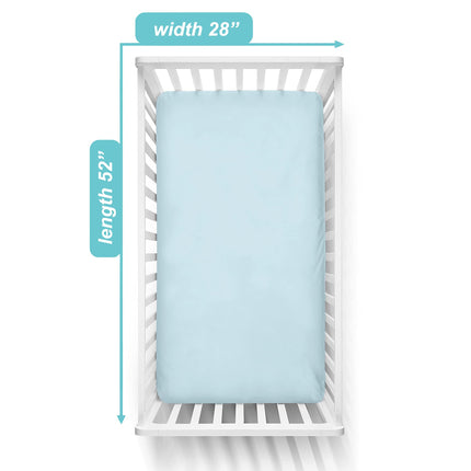American Baby Company Supreme 100% Natural Cotton Jersey Knit Fitted Crib Sheet for Standard Crib and Toddler Mattresses, Blue, Soft Breathable, for Boys and Girls , 71x132x23 (Pack of 1)
