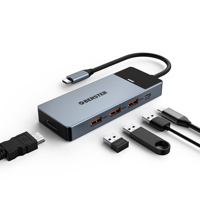 Hub C USB, OBERSTER 5 in 1 USB C Hub with 4K HDMI 