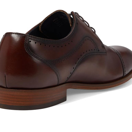 STACY ADAMS Zapatos Oxford con cordones de punta, para hombre Bryant Cap Toe, marrones, 8 anchos