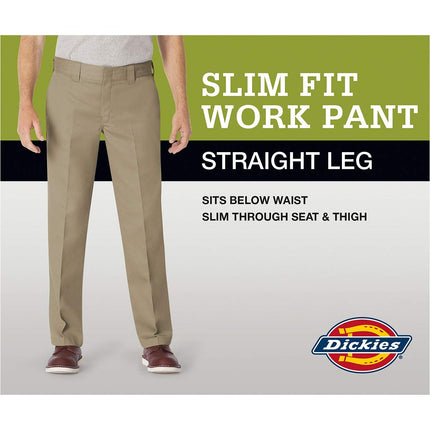 Dickies Men's Flex Work Pant Slim Straight Fit, Charcoal, 32W x 34L