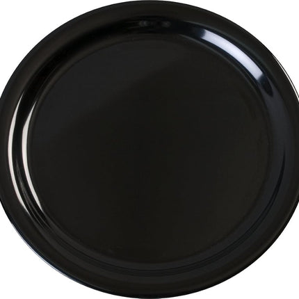 Carlisle FoodService Products Kingline Plastic Dinner Plate, Melamine Plate for Catering, Restaurants, 9 Inches, Black, (Pack of 48)