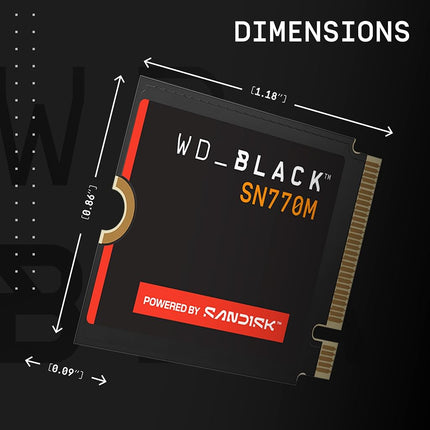 WD BLACK WDBDNH0020BBK-WRSN SN770M M.2 2230 NVMe SSD 2TB for Portable Gaming Devices, Speed Up to 5150MB/s, TLC 3D NAND, Ideal for Steam Deck and Microsoft Surface