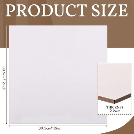 20 Pcs Book Board, Binders Board Chipboard Designer Bookboard Kraft Heavy Duty Chipboard Sheets Bookbinding Supplies for Book Binding Cover (White, 12 x 12 Inch 80PT)