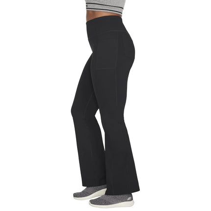Skechers Women's Go Walk High Waisted Flare Pant, Black, XL Petite