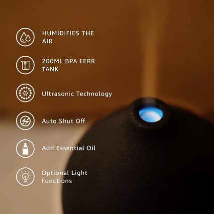Gooamp Ceramic Essential Oil Diffuser for Home 200ML Humidifier
