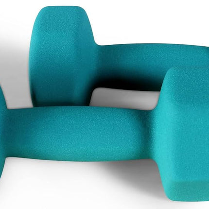 Fitvids Neoprene Dumbbell Hand Weights, Anti-Slip, Anti-roll, Hex Shape Colorful, 7-Pound, Pair