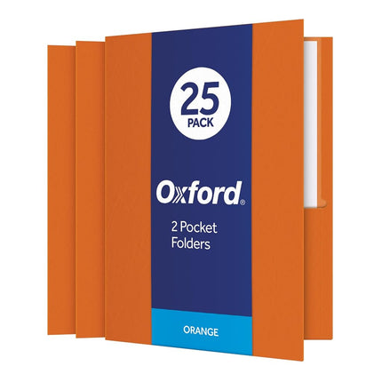 Oxford Twin Pocket Folders, Letter Size, Orange, 2