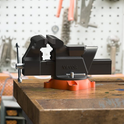 VEVOR 6-inch Jaw Width 5.9-inch Jaw Opening Heavy Duty Ductile Iron Workbench Vise with Anvil, Black