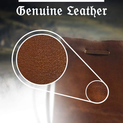 Pochette en cuir à cordon de serrage, Bourse, Pochette pour médicaments ou tabac, Reconstitution médiévale, Fabriquée aux États-Unis par Nabob Leather (Grande, Marron)