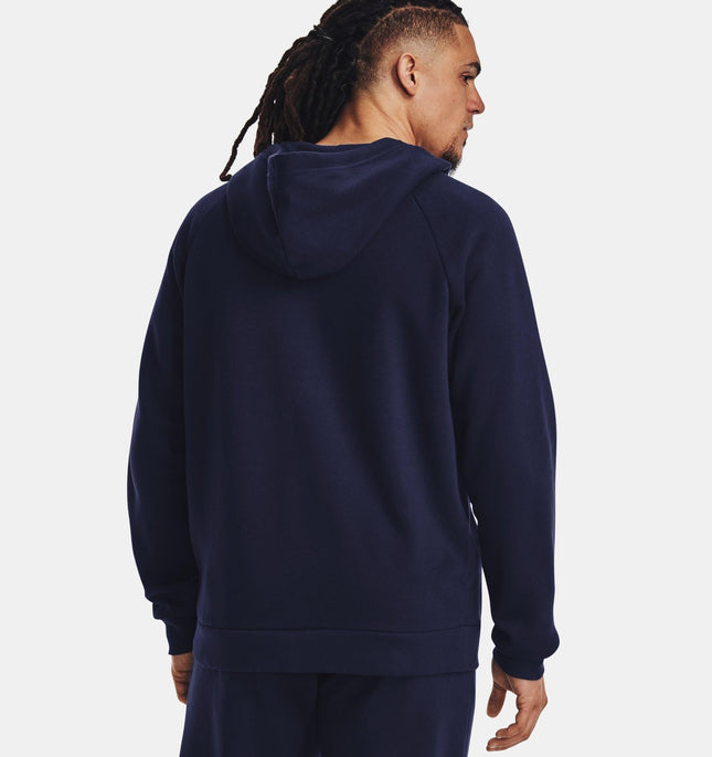 Sudadera con capucha y cremallera completa de forro polar Rival para hombre de Under Armour, opaco, Midnight Navy, 4XL