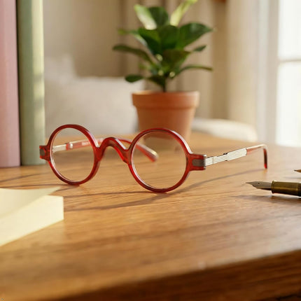 Eyekepper Readers Spring Temple Vintage Mini Small Oval Round Reading Glasses Grey +0.5