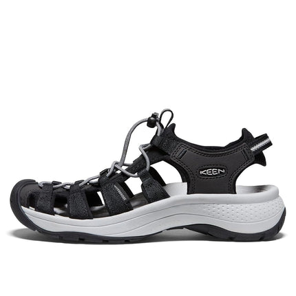 KEEN Women's Astoria West Closed Toe Sandals, Black/Grey, 5
