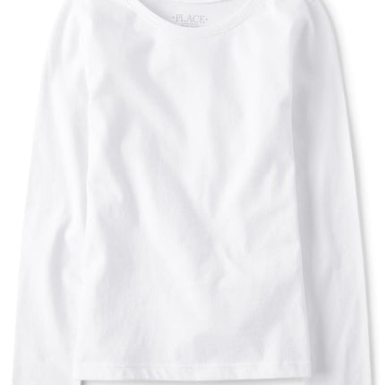 T-shirts superposables basiques à manches longues pour filles The Children's Place, blanc simple, XX-Large