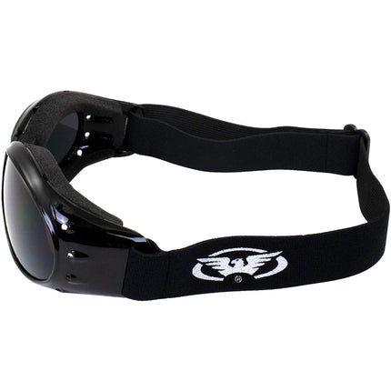 Global Vision Eliminator Dirt Bike Padded Motorcycle Riding Goggles for Men and Women (Black Frame/Smoke Lens) (Black Frame/Dark Smoke Lens)