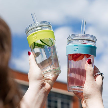 KeepCup Cold Cup, Reusable Iced Coffee Cup with Removable Tritan Plastic Sleeve and Straw Tumbler with Spillproof Lid, Reusable Straw Included, BPA Free, Dishwasher Safe, 454ml 16oz Chartreuse