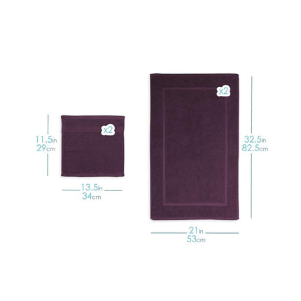 Hearth & Harbor 100% Ring Spun Cotton Bath Mat Towels - Luxury Towels - Ultra Soft & Highly Absorbent, Bathroom Towels, Floor Mat - Red