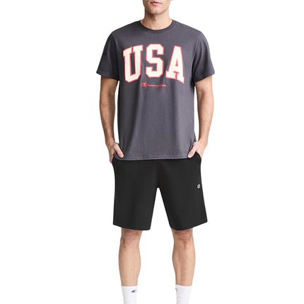 Champion Men's, Lightweight Lounge, Casual Jersey Knit, Weekend Shorts (Reg. Or Big & Tall), Black C Patch Logo, XX-Large