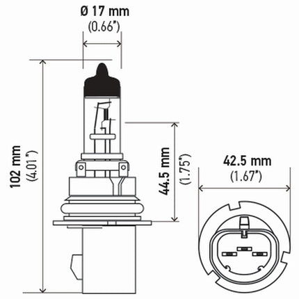 HELLA 9007SB Single Blister Standard Halogen Bulb, 12V, 65/55W