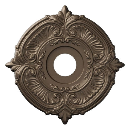 Ekena Millwork CMP16ATGLG Attica Thermoformed PVC Ceiling Medallion (Fits Canopies up to 5 5/8"), 16"OD x 3 1/2"ID x 1"P, UltraCover Satin London Grey