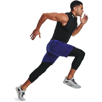 Under Armour Mallas HeatGear 3/4 para hombre, negras (001)/gris brea, S alto